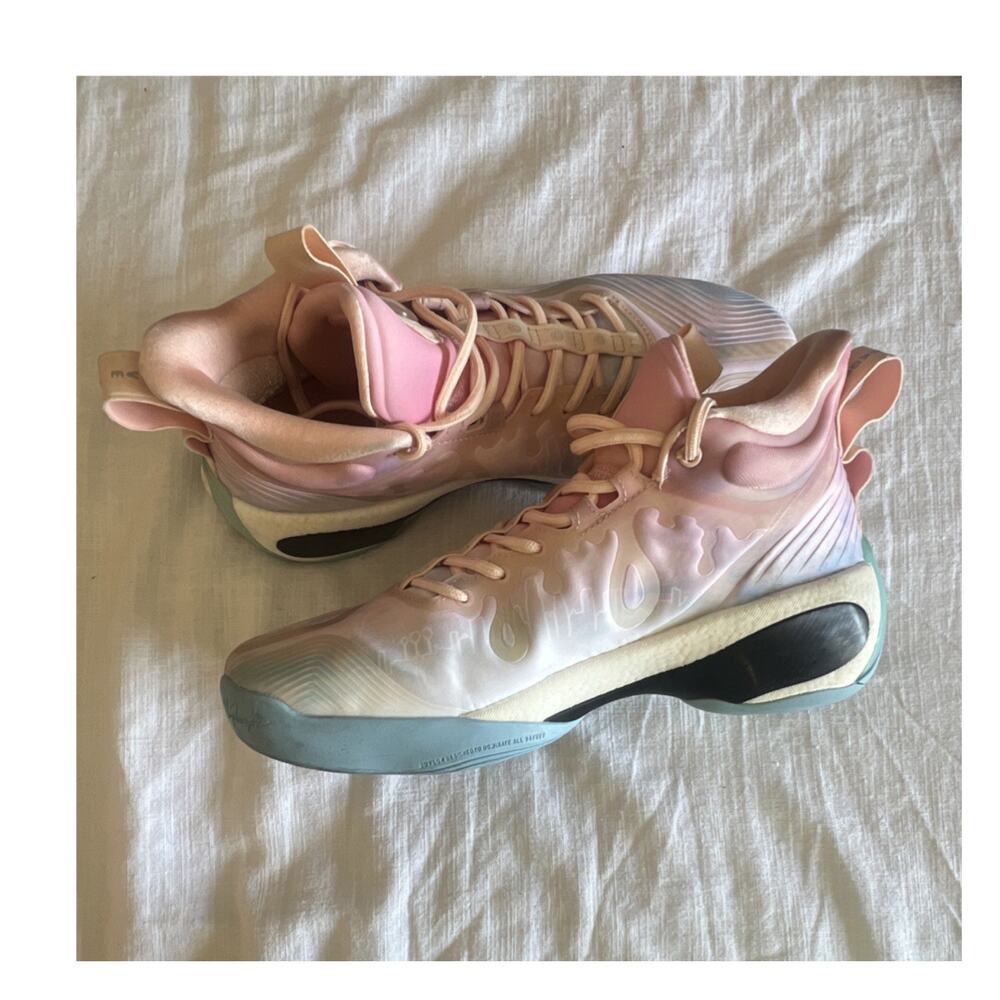 ANTA KT7 Klay Thompson High Top Basketball Sneakers Pink/Beige/Blue 2704(5)